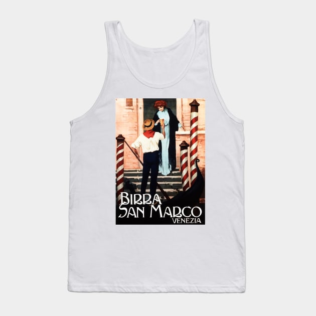 Birra San Marco Beer Alcohol Advertisement Venice Vintage Italian Tank Top by vintageposters